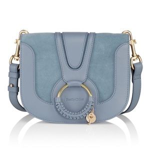 BRAND NEW See by Chloe Small Hana Leather Crossbody Bag, Stormy Sky, Rt $450